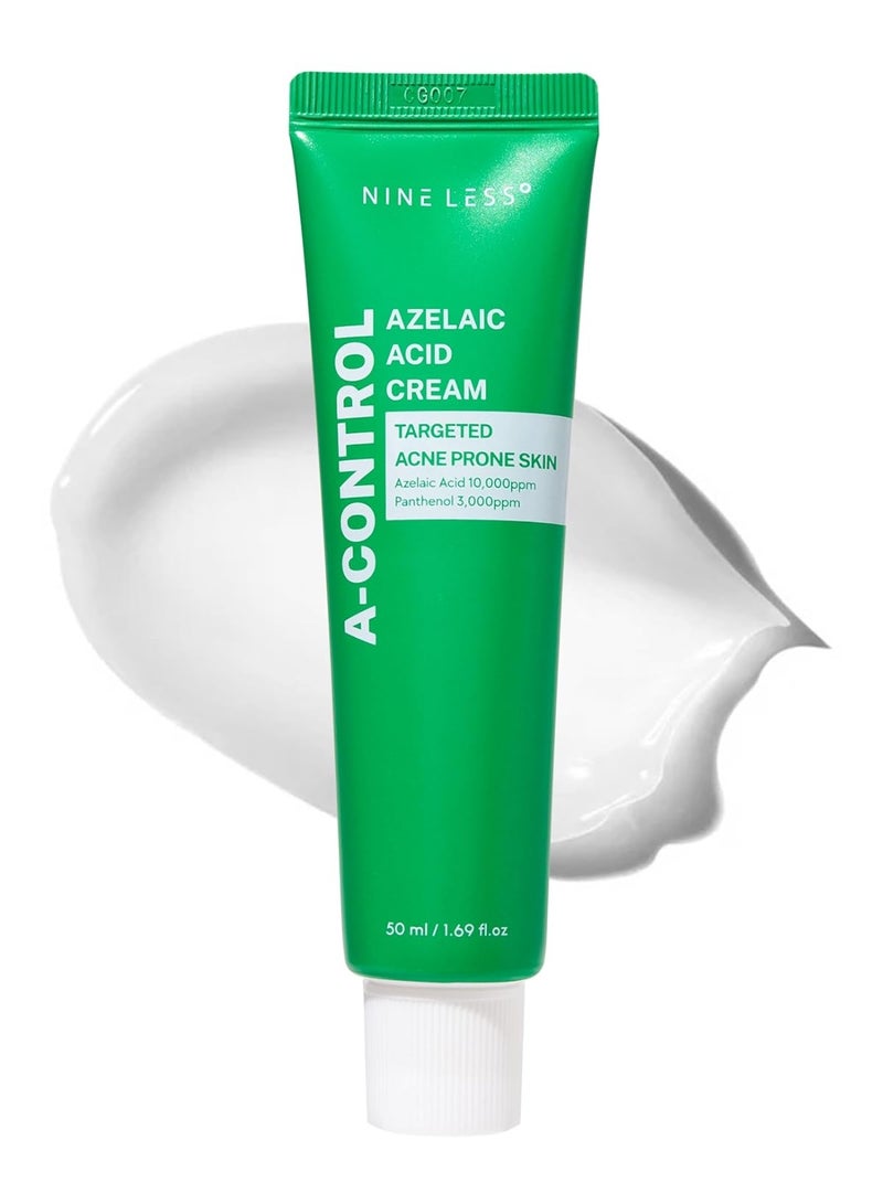 NINELESS A-Control Azelaic Acid Cream – Korean Blemish Clear Moisturizer for Face - Acne-Fighting & Hydrating for Clearer Skin - Blemish Relief, Soothing Recovery, 1.69oz. - Image 1